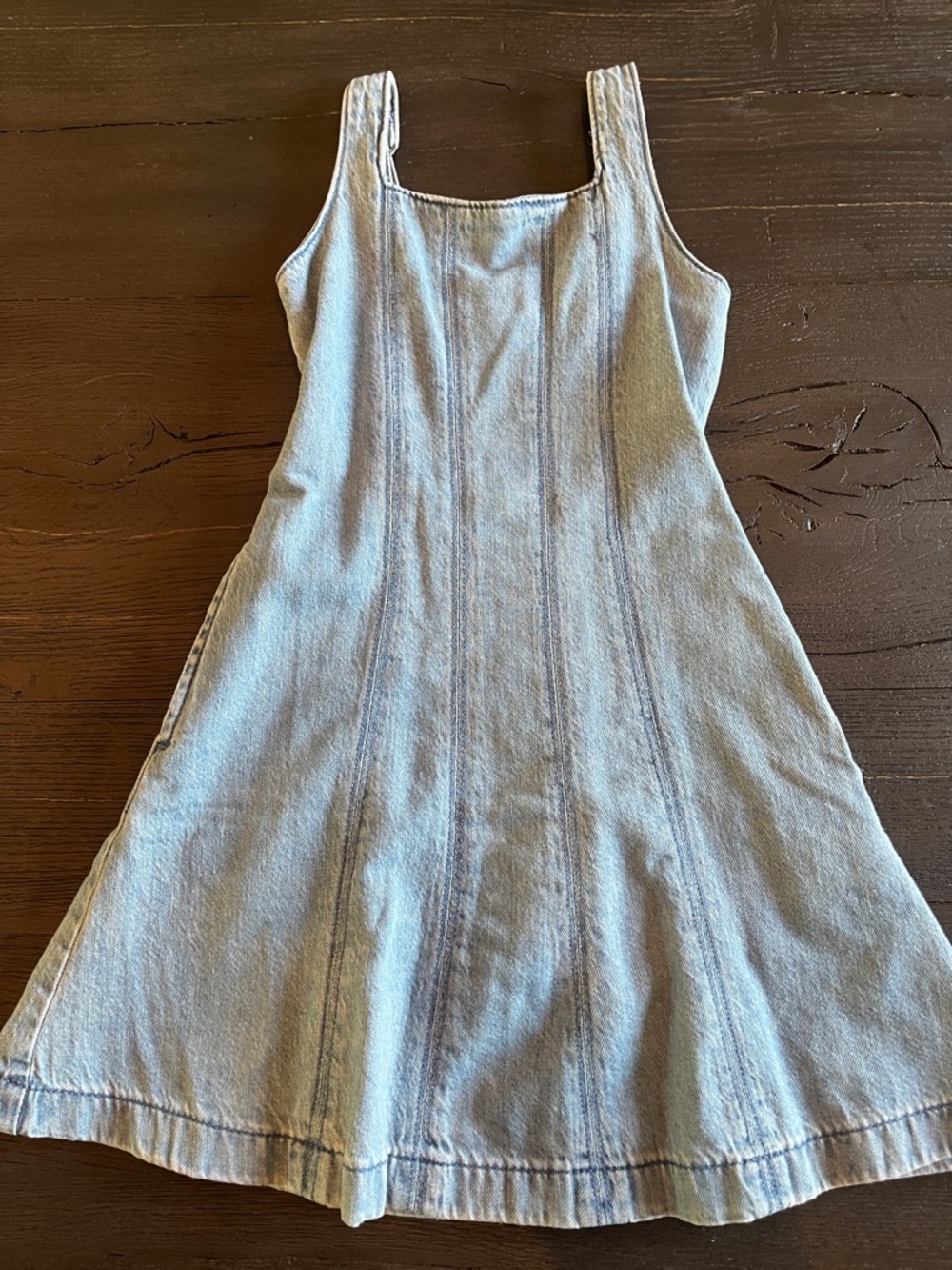 abercrombie kids light blue denim sleeveless dress